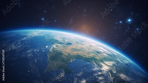 Aerial View of Planet Earth, Emphasizing Environmental Earth Day Concepts and the Beauty of Our Planet. © MdImam