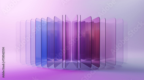 Gradient Pastel Glass Panels in Reflective Sequence