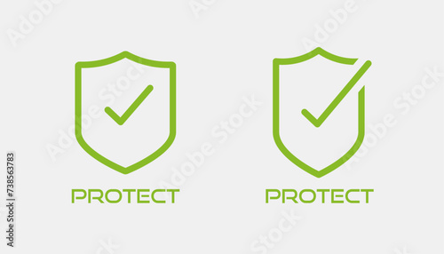 security shield icons, security shields logotypes with check mark and Security shield symbols. shield, icon, vector, strong, secure, protect, defence, safety, coat, emblem, symbol, pictogram, lock, 