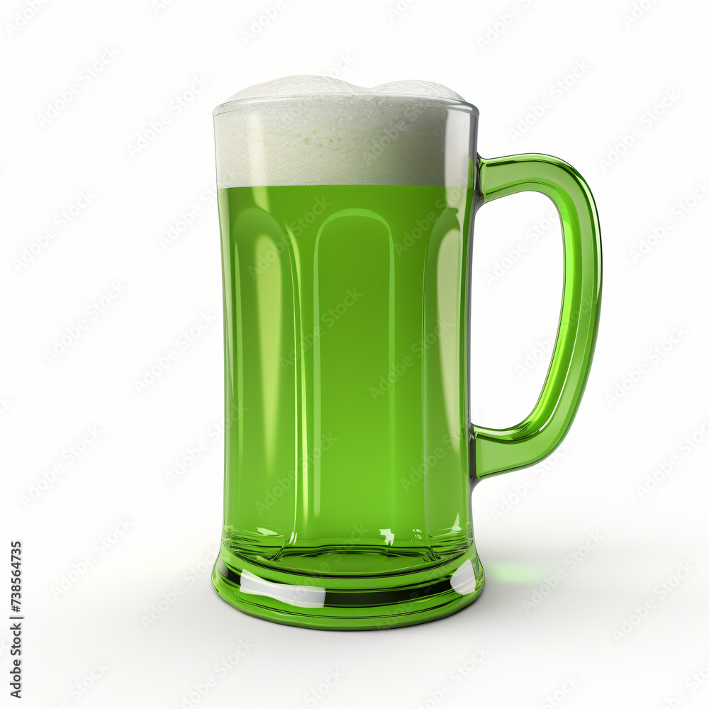 3d render icon of green beer plastic 3d clay isolated generated AI 3d render icon of green beer plastic 3d clay isolated generated AI