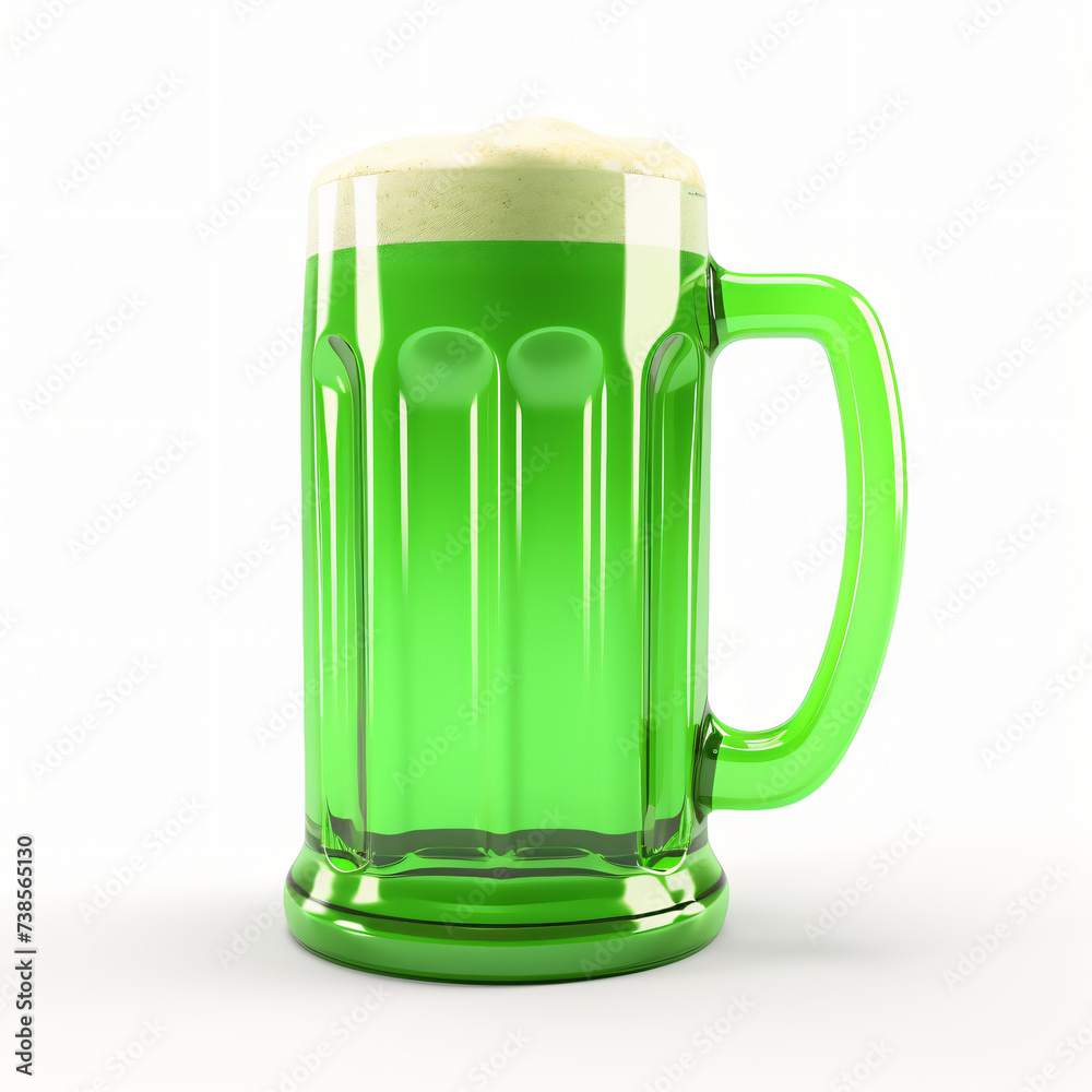 3d render icon of green beer plastic 3d clay isolated generated AI 3d render icon of green beer plastic 3d clay isolated generated AI
