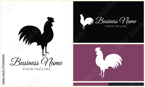 chicken hen rooster logo template