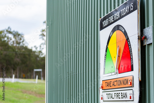 extreme fire risk today take action now total fire ban signage on fire station
