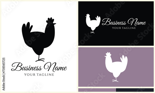 chicken hen rooster logo template