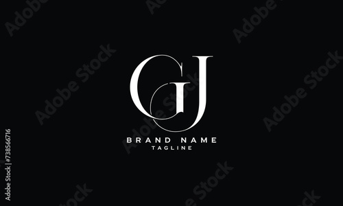 GJ, JG, Abstract initial monogram letter alphabet logo design