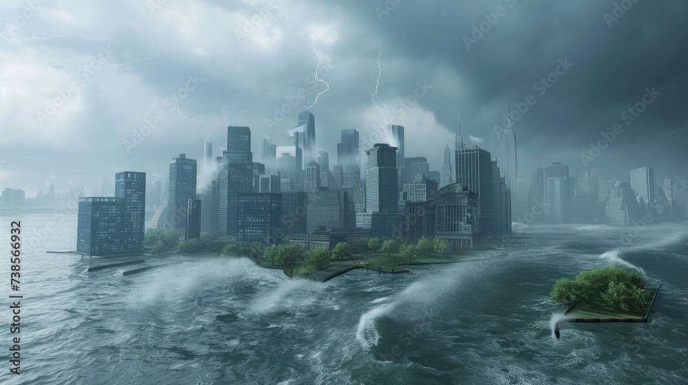 Fototapeta premium A big upcoming city cyclone