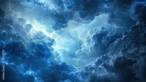 Clouds and cloud lightning photo