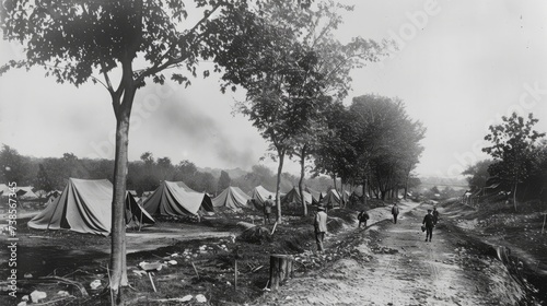 Temporary camp of soldiers