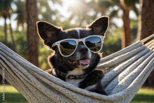 dog in a hammock Ai generative 