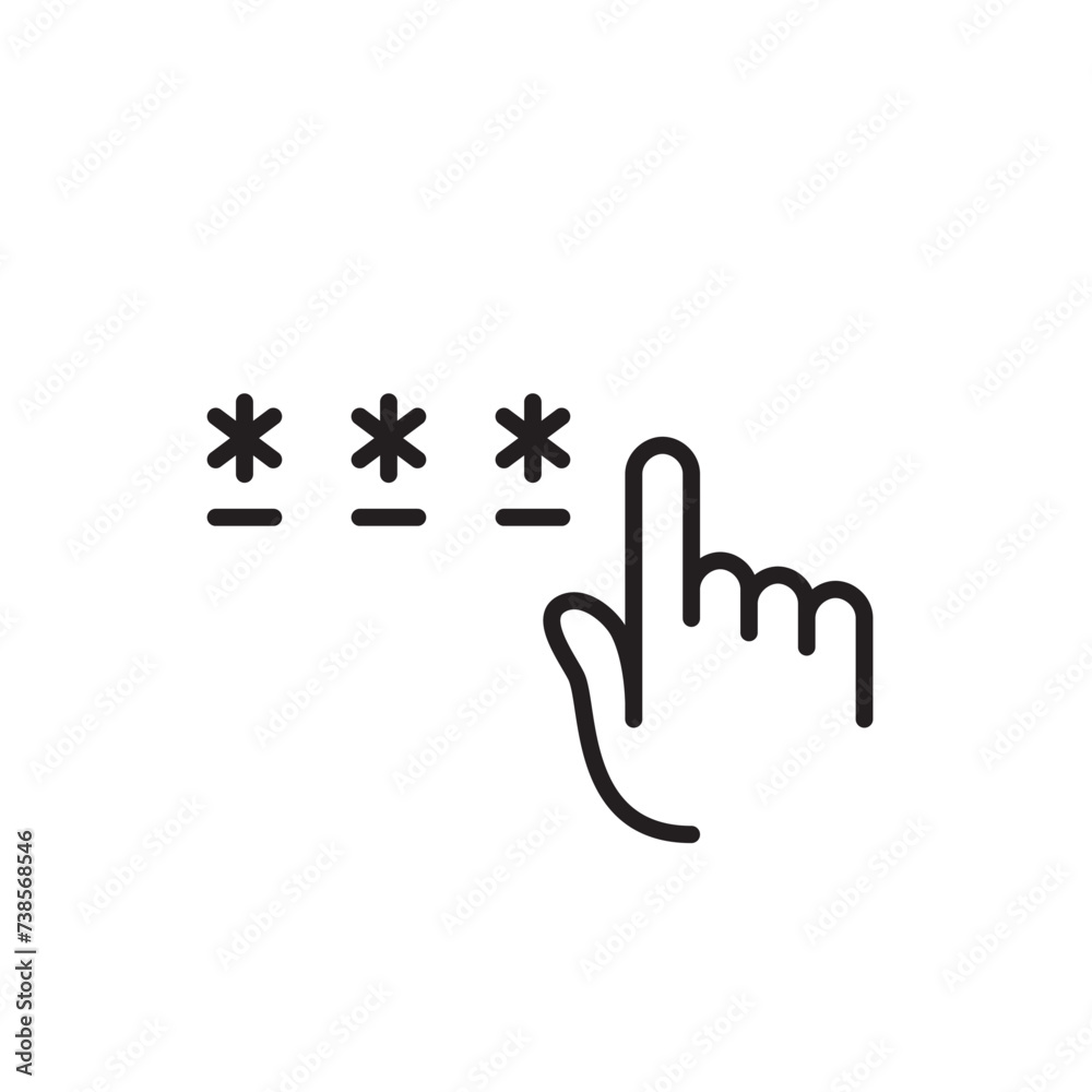 Obraz premium Password covered by asterisks. Pixel perfect icon