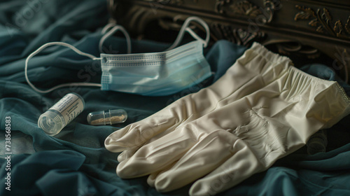 Gloves and medicine mask
