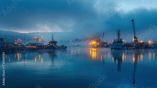 First Light at the Port, Capturing the Industrial Charm of an Early Morning View at the Harbor.