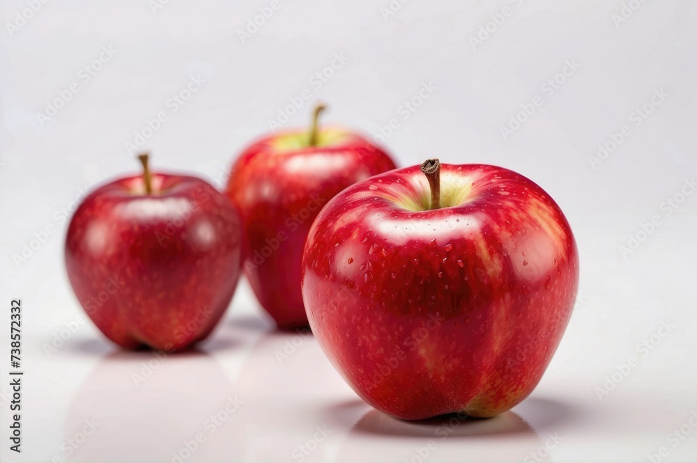 fresh red apples on a white background fresh red apples on a white background