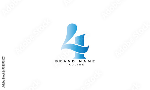 L4, 4L, Abstract initial monogram letter alphabet logo design