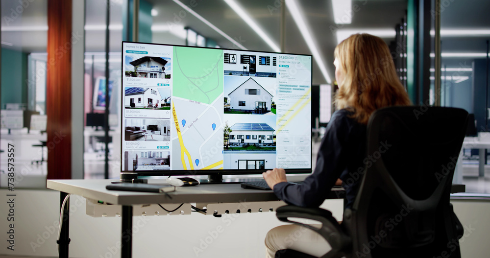 Online Real Estate Search On Computer Online Real Estate Search On Computer