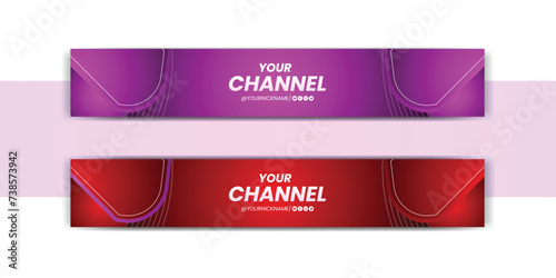 Free vector gradient youtube horizontal banner