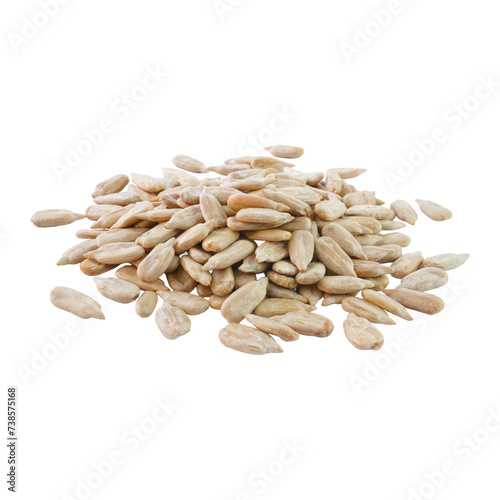Foto A pile of peeled sunflower seeds isolated transparent