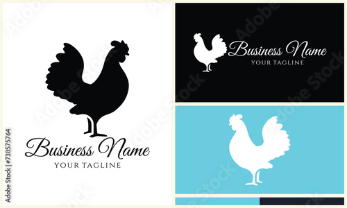 chicken hen rooster logo template
