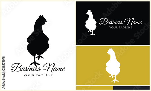 chicken hen rooster logo template photo