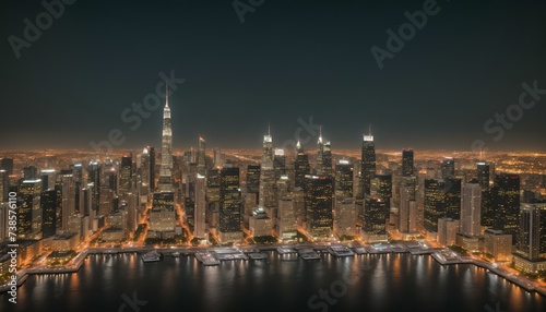 Dubai skyline at night  United Arab Emirates. Dubai is the fastest growing city in the world.