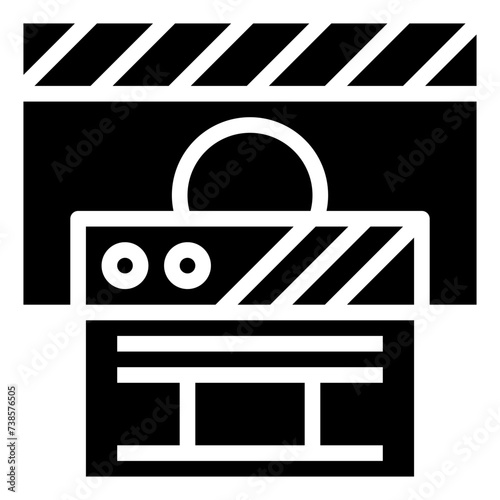 video,music and multimedia,clapboard,play button,video player,clapper,multimedia option.svg