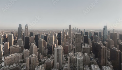 Aerial view of cityscape Manhattan skyline with skyscrapers.