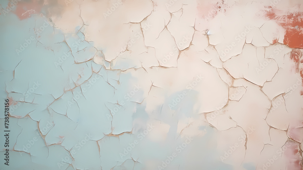 Fototapeta premium Old wall texture background, damaged cracked plaster and light paint