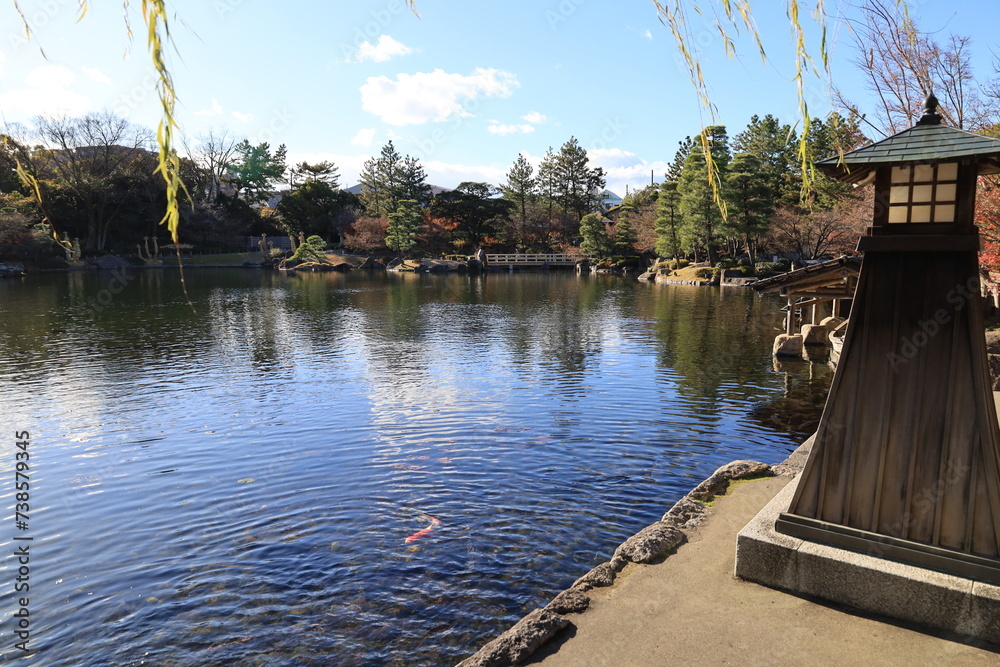 A Japanese garden in Nagoya City in Aichi Prefecture : a scene of Tokugawa-en Garden 愛知県名古屋市の日本庭園:徳川園の風景 A Japanese garden in Nagoya City in Aichi Prefecture : a scene of Tokugawa-en Garden 愛知県名古屋市の日本庭園:徳川園の風景