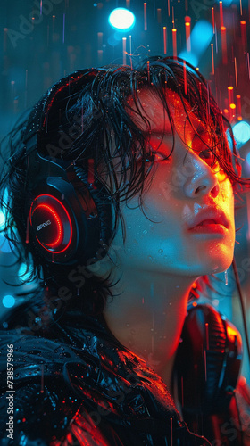 Pop podcasts music streaming converge in cyberpunk soundscapes photo