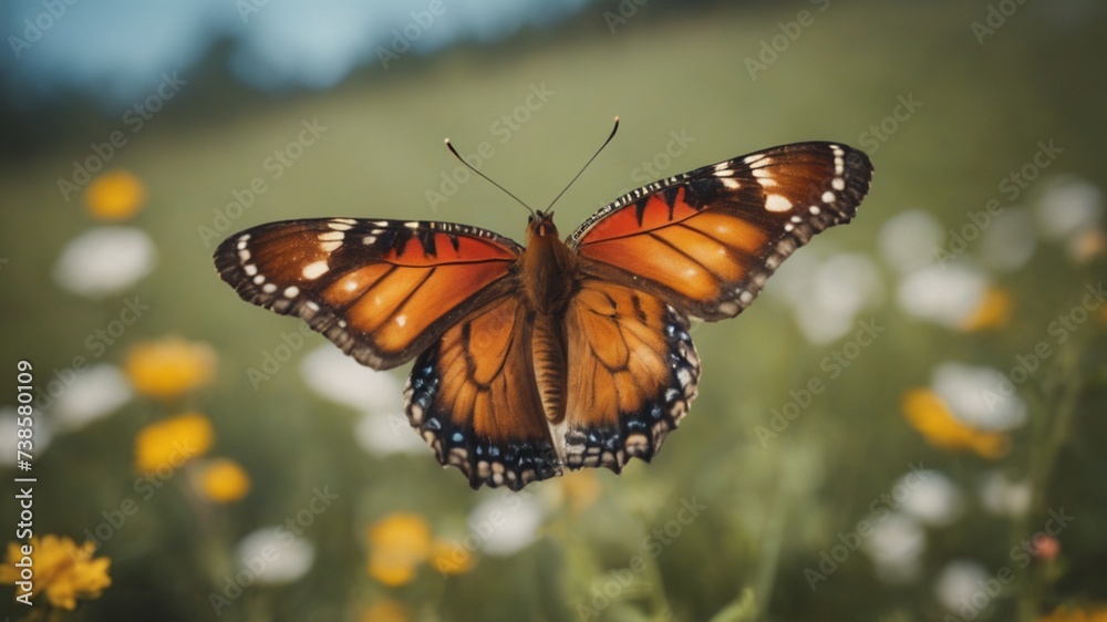Fototapeta premium butterfly on flower