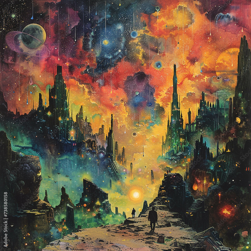 Pop literature cosmic scenes inspire otherworldly fantasy art Pop literature cosmic scenes inspire otherworldly fantasy art