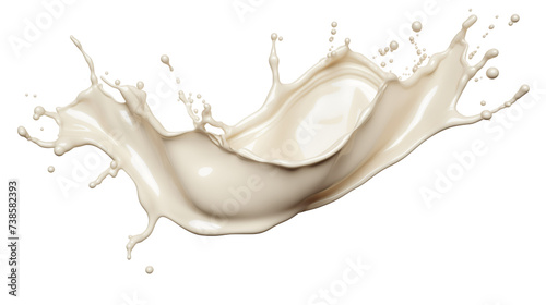 White milk or yogurt splash in wave shape isolated on white background. An element for creating collages for advertising and product presentations © Andrey Shtepa