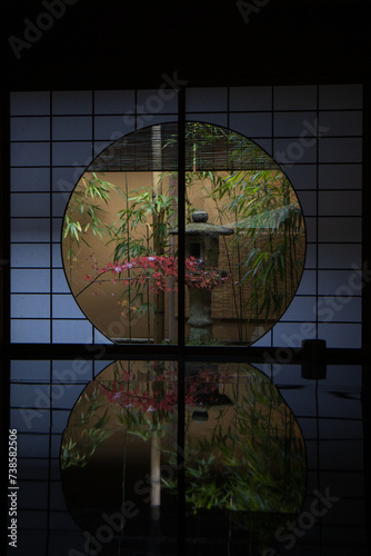 window to a Japanese garden in a Japanese house