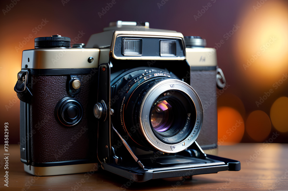 An old analog film camera.