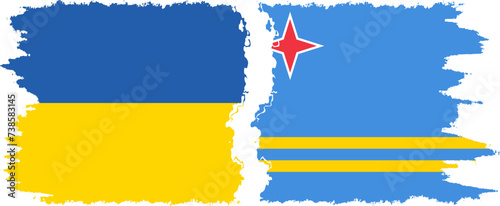 Aruba and Ukraine grunge flags connection vector Free Download Aruba and Ukraine grunge flags connection vector - GFXLoad