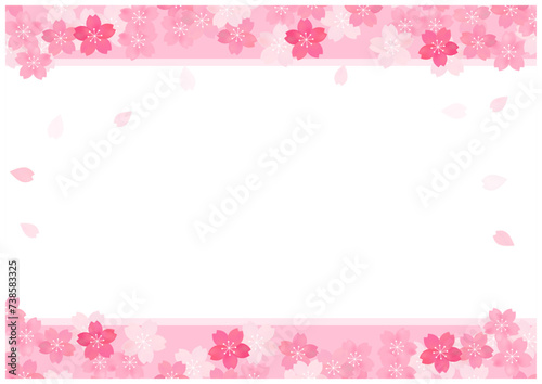 Wallpaper Mural 桜の花が美しい春の桜フレーム背景38ピンク Torontodigital.ca