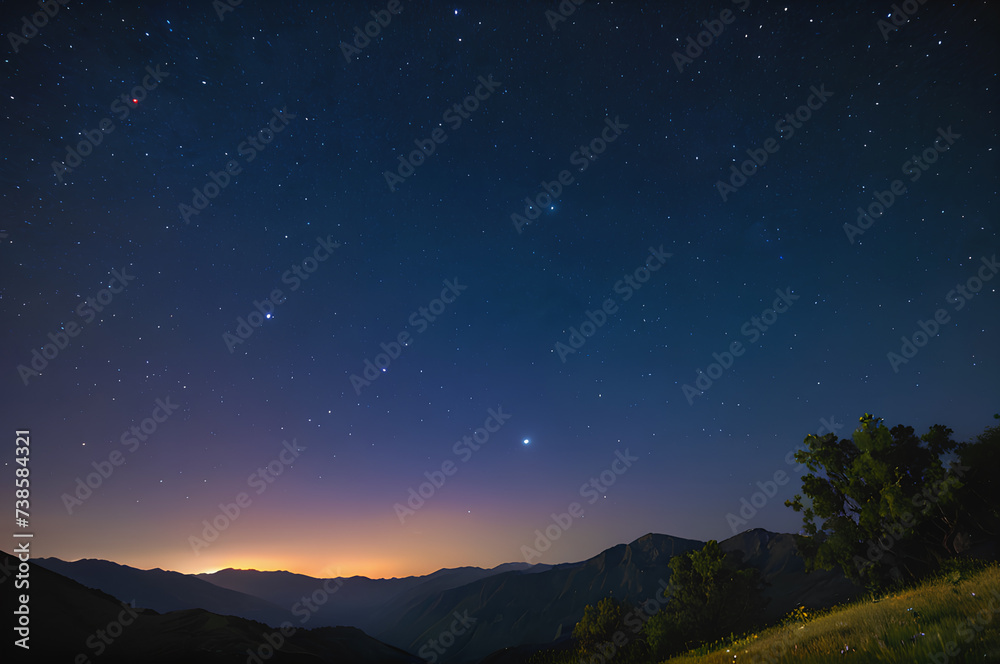 .Night sky with bright stars and planets. .Night sky with bright stars and planets.