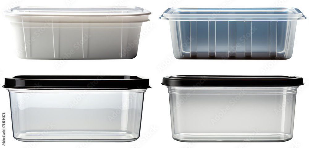 Collection of blank plastic container on a transparent png Collection of blank plastic container on a transparent png