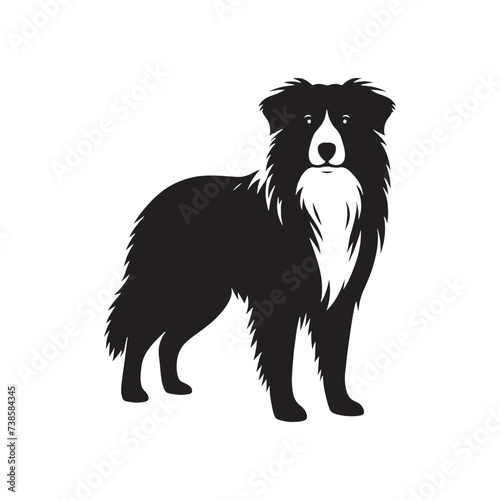 Galactic Guardian: Australian Shepherd Silhouette Watching Over the Universe - Australian Shepherd Illustration - Australian Shepherd Vector Stock
