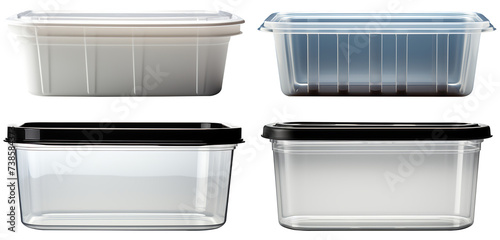 Collection of blank plastic container on a transparent png © TemplaTrek
