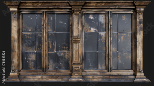 Old wooden window frame