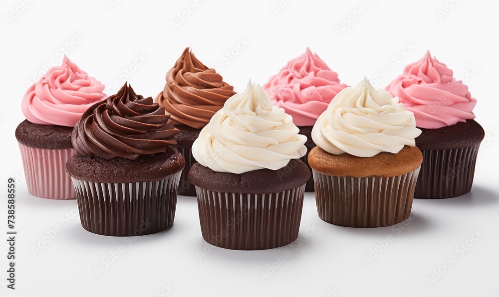 row of colorful cupcakes, each with a different flavor row of colorful cupcakes, each with a different flavor