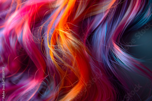 Colorful hair on background.