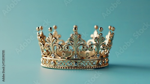 Elegant Royal Crown on Solid Color Background