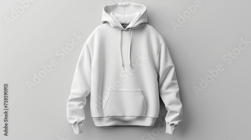 White Hoodie Mockup, hoodie template. sweatshirt long sleeve, for design mockup for print, isolated on white background.