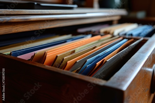 A drawer full of folders. Generative AI.