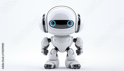 Futuristic robot on a white background © Nadtochiy