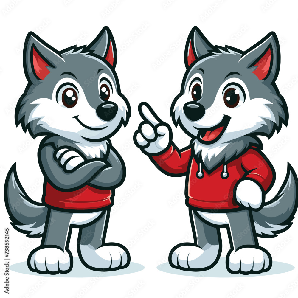 cute wolf cartoon vector on white background
cute wolf cartoon vector on white background