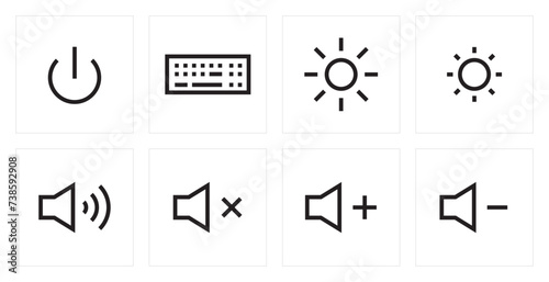 illustration of a set of keyboard buttons. keyboard function key symbols.