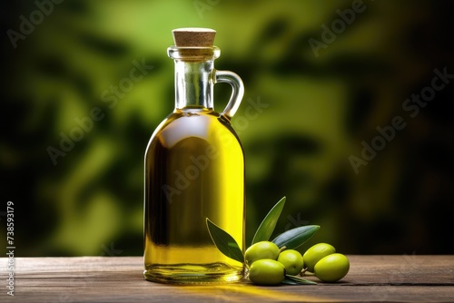 Glass bottle of organic oli...